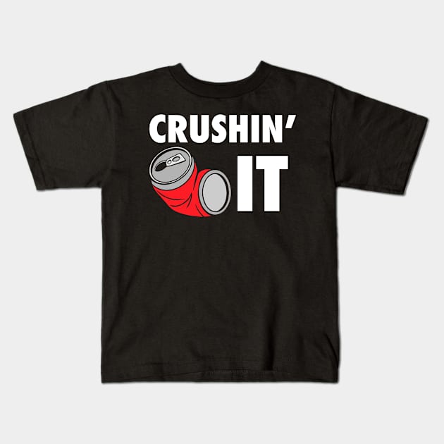 Crushin' It Workout Motivation - Gym Workout Fitness Kids T-Shirt by fromherotozero